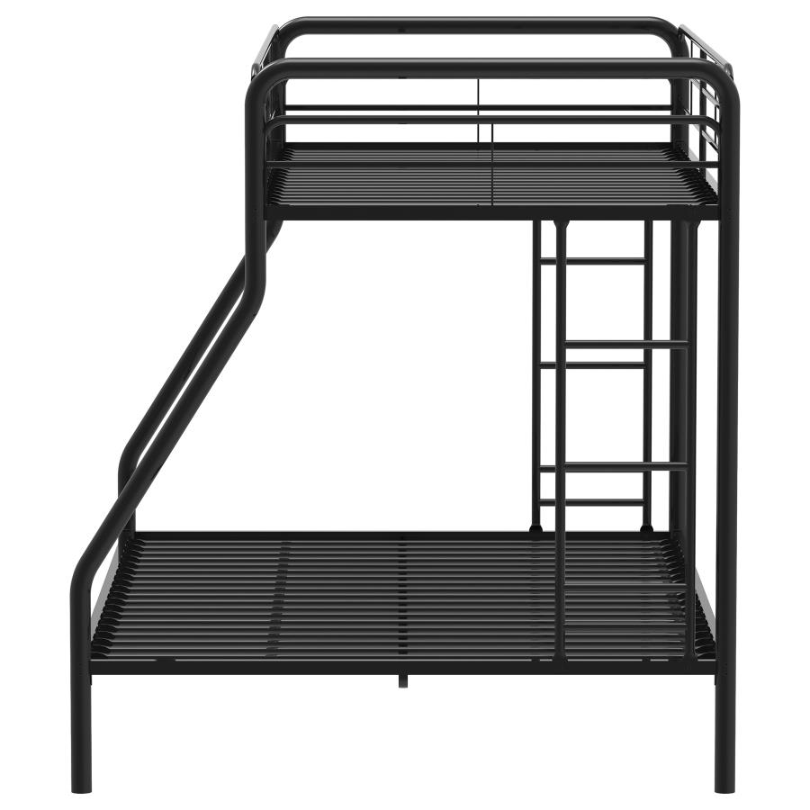 Carson Metal Twin Over Full Bunk Bed Glossy Black view 6