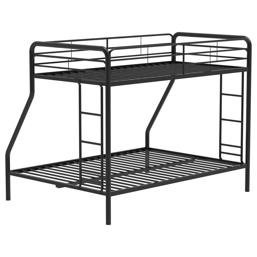 Carson Metal Twin Over Full Bunk Bed Glossy Black view 7