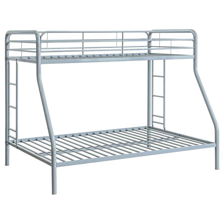 Carson Metal Twin Over Full Bunk Bed Glossy Silver
