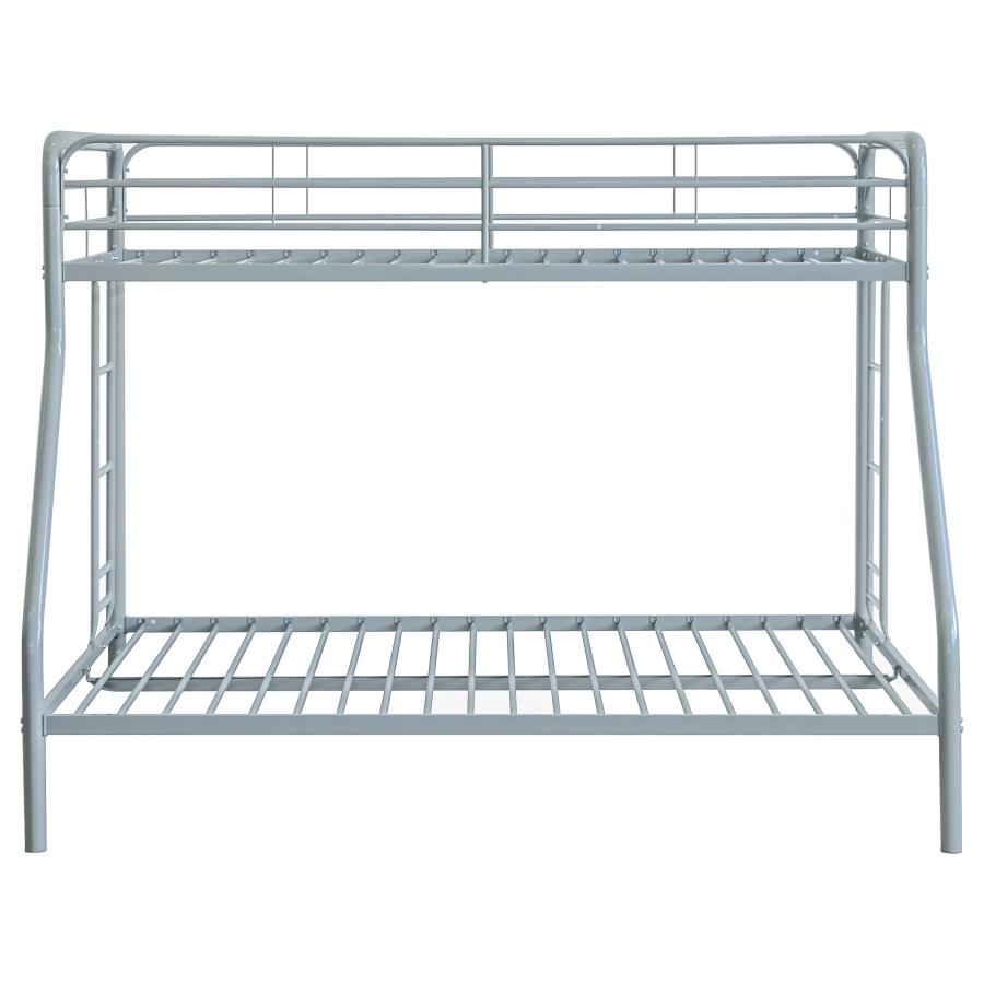 Carson Metal Twin Over Full Bunk Bed Glossy Silver view 4