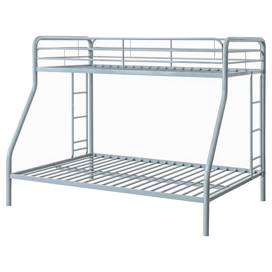 Carson Metal Twin Over Full Bunk Bed Glossy Silver view 5