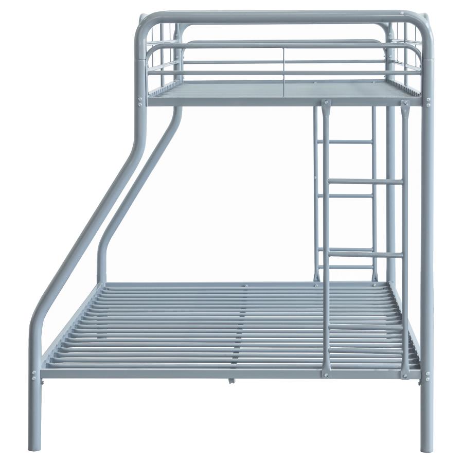 Carson Metal Twin Over Full Bunk Bed Glossy Silver view 6