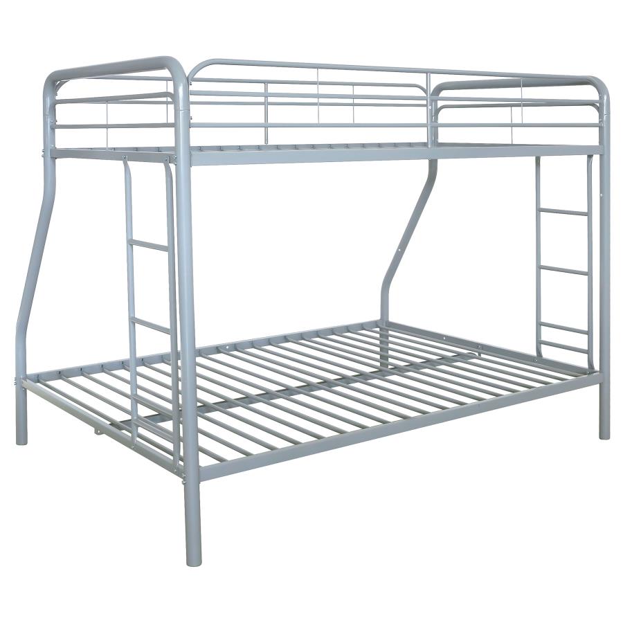Carson Metal Twin Over Full Bunk Bed Glossy Silver view 7