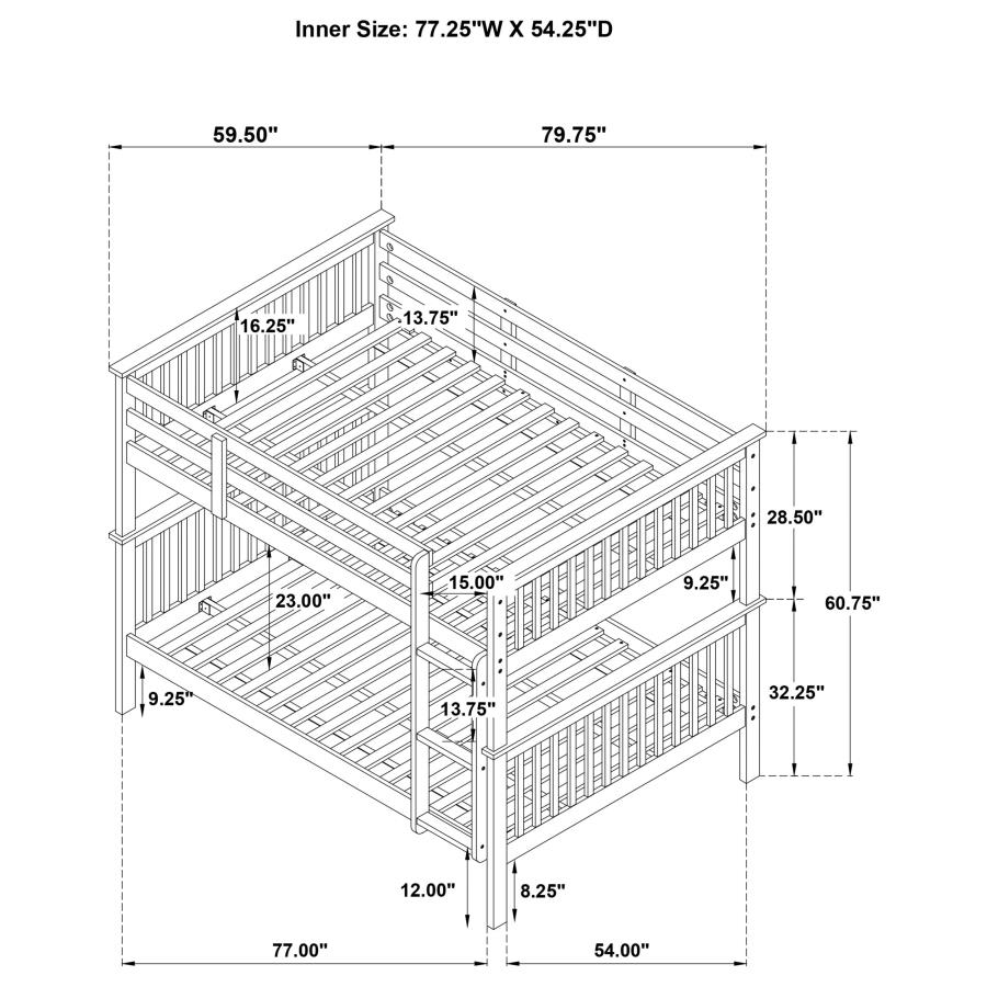 Chapman Wood Full Over Full Bunk Bed Black view 4