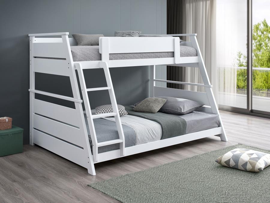 Holden Wood Veneer Twin Over Full Bunk Bed White view 2