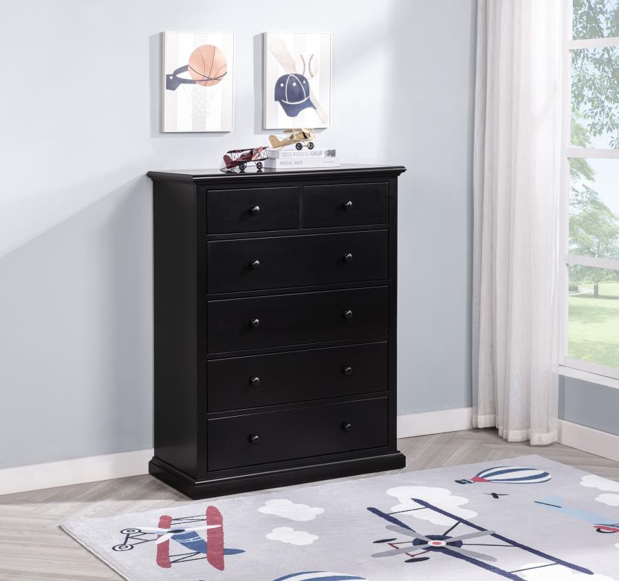 Sumerlin 6-drawer Bedroom Chest of Drawers Black view 2