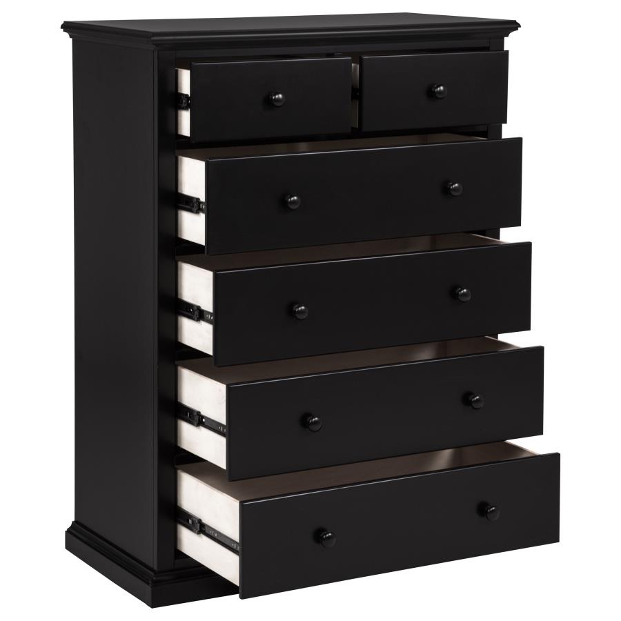 Sumerlin 6-drawer Bedroom Chest of Drawers Black view 3
