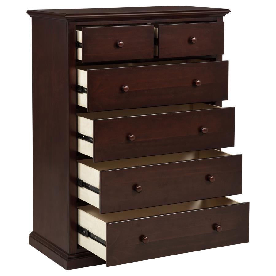 Sumerlin 6-drawer Bedroom Chest of Drawers Cappuccino view 3