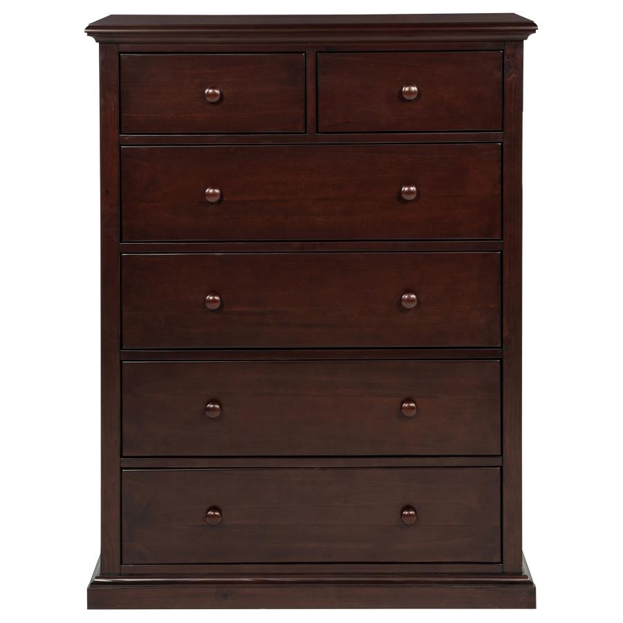 Sumerlin 6-drawer Bedroom Chest of Drawers Cappuccino view 4