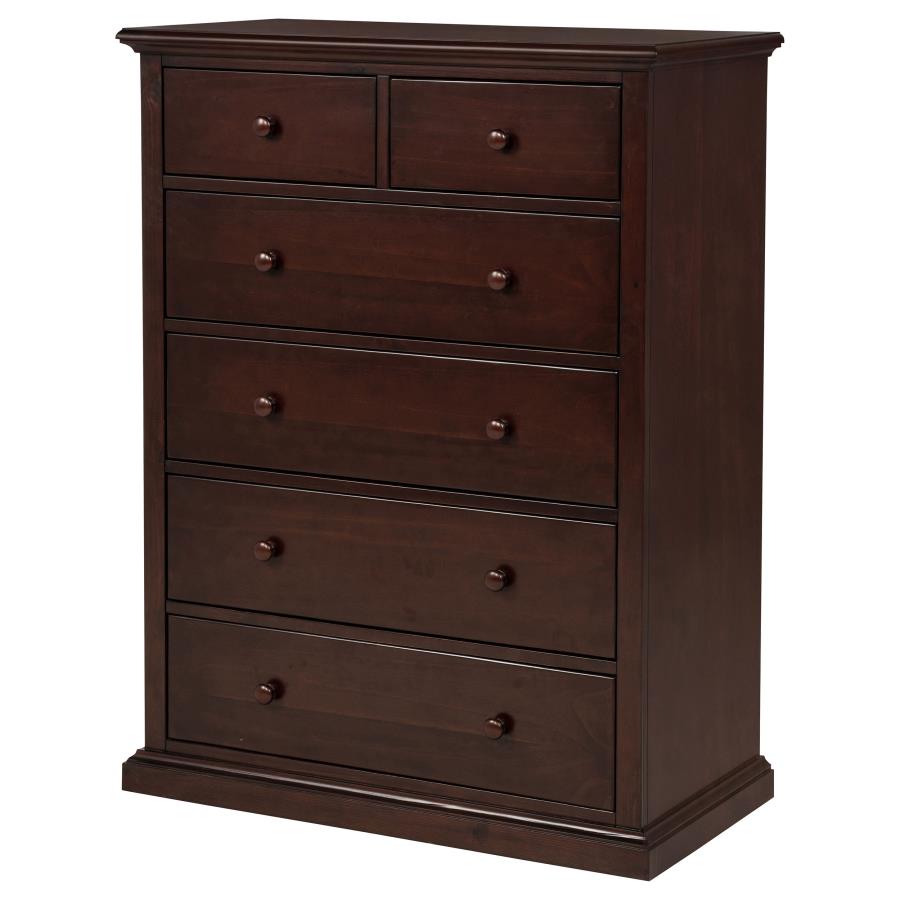 Sumerlin 6-drawer Bedroom Chest of Drawers Cappuccino view 5