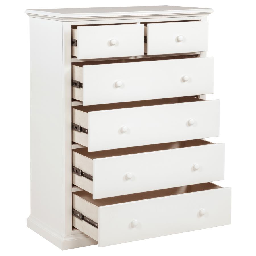 Sumerlin 6-drawer Bedroom Chest of Drawers White view 3