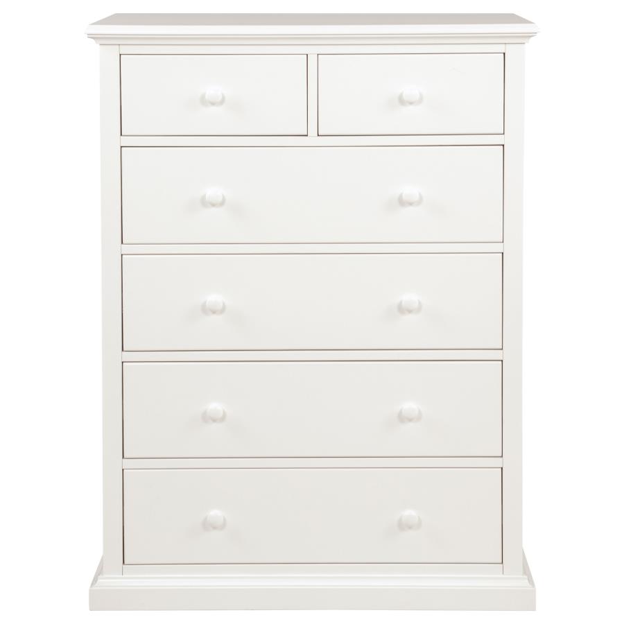 Sumerlin 6-drawer Bedroom Chest of Drawers White view 4