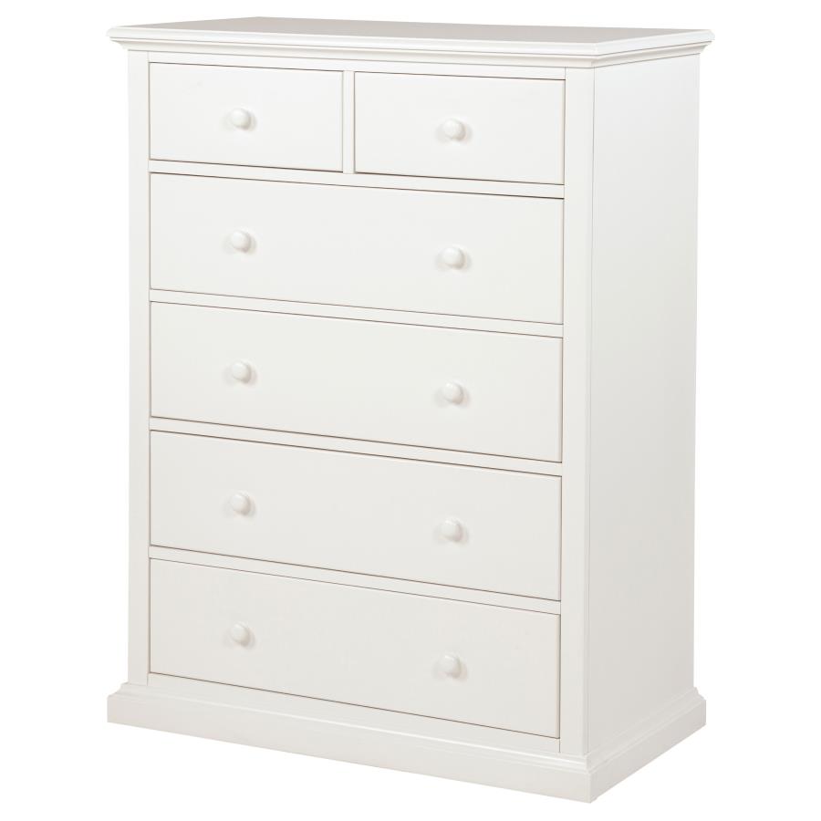 Sumerlin 6-drawer Bedroom Chest of Drawers White view 5