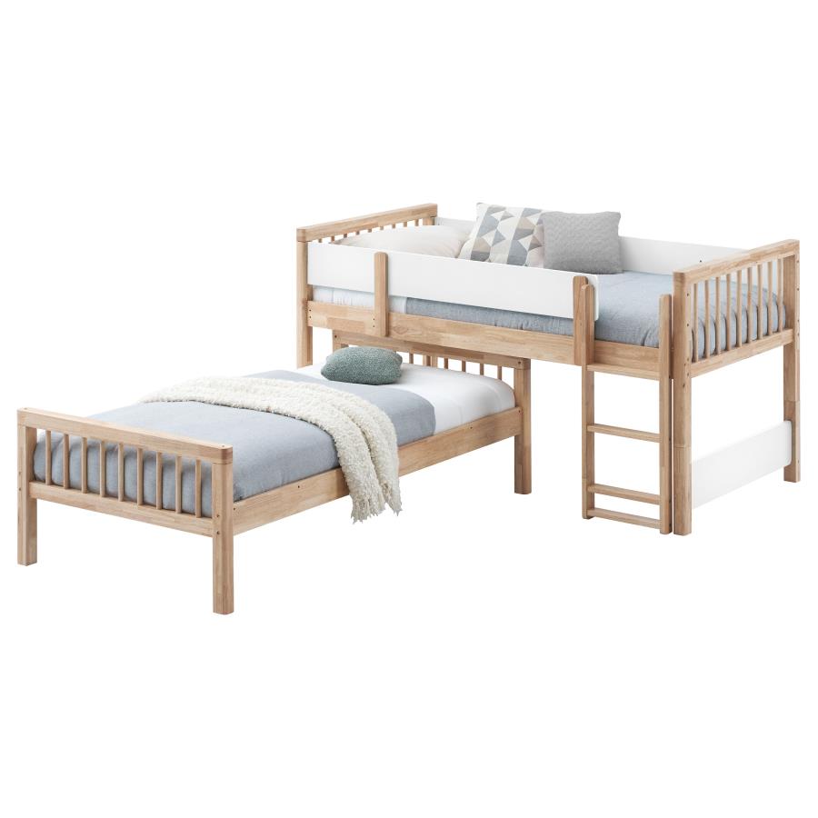 Dakota Wood Twin Over Twin Bunk Bed Natural view 7