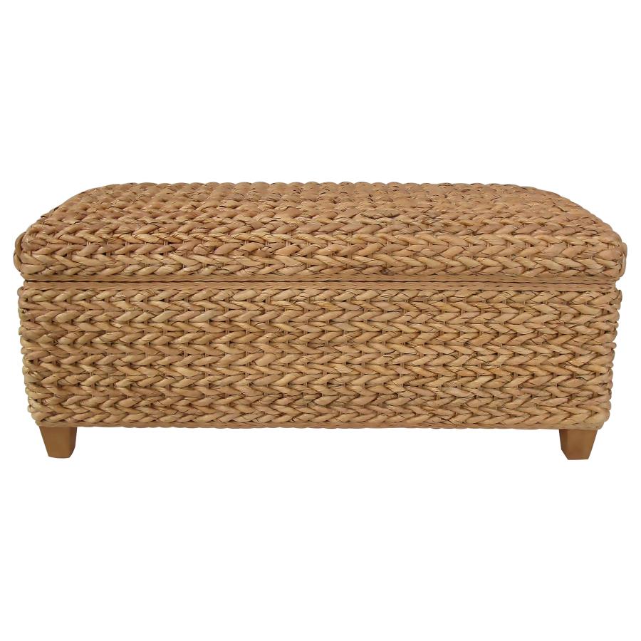 Laughton Hand-Woven Banana Leaf Storage Bench Natural view 4