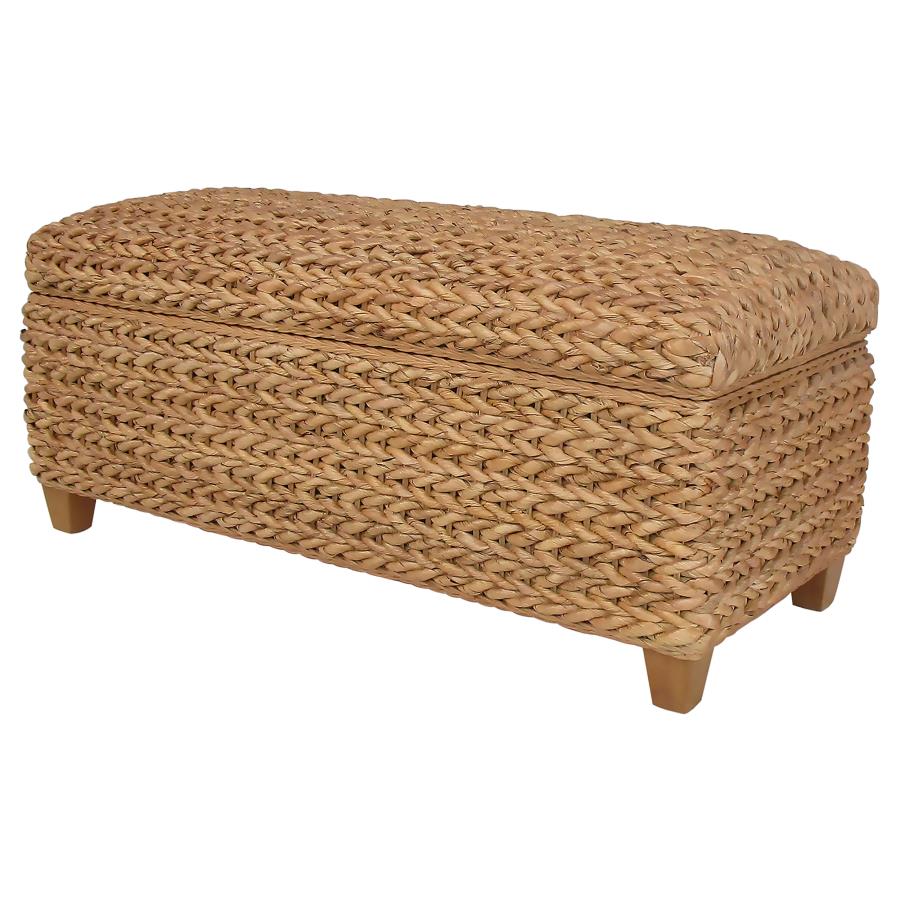Laughton Hand-Woven Banana Leaf Storage Bench Natural view 5