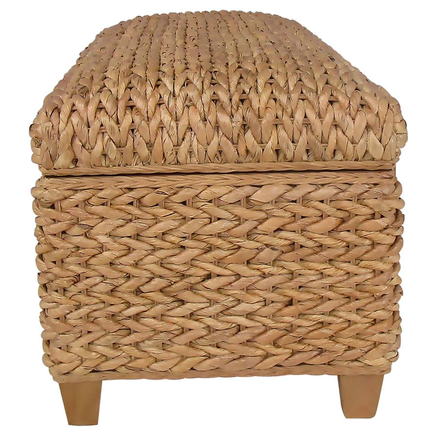 Laughton Hand-Woven Banana Leaf Storage Bench Natural view 6