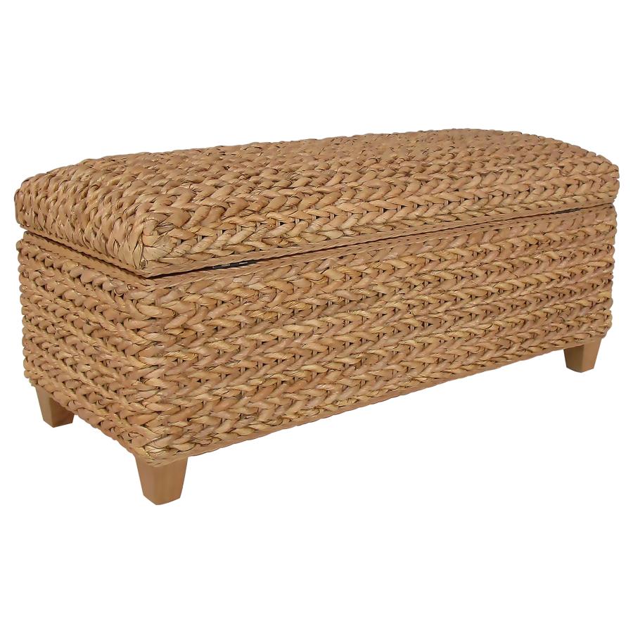 Laughton Hand-Woven Banana Leaf Storage Bench Natural view 7