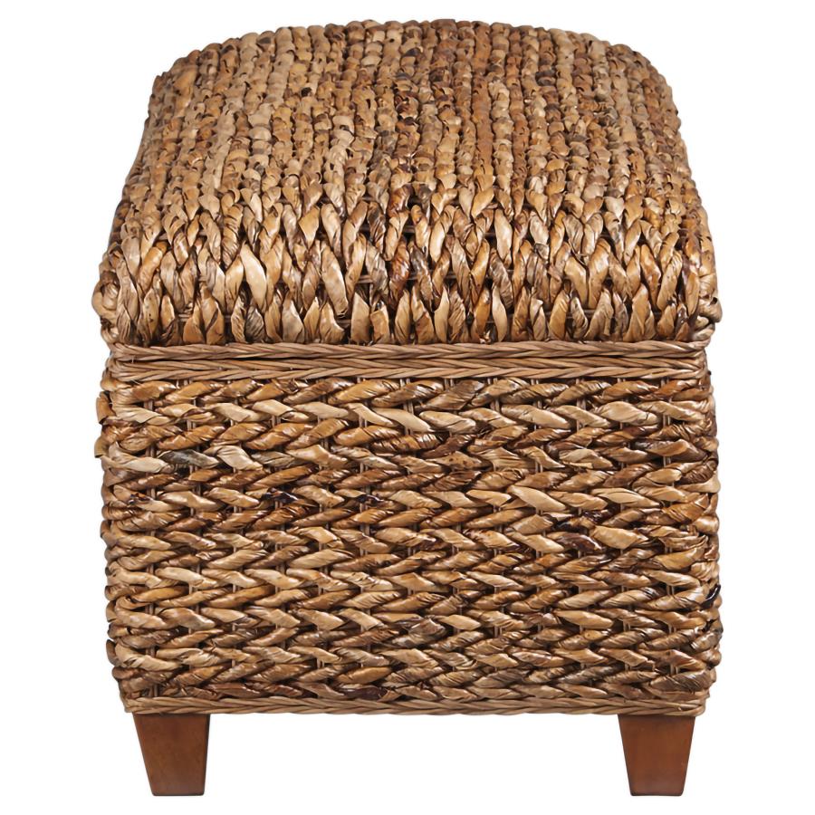 Laughton Hand-Woven Banana Leaf Storage Bench Amber view 5