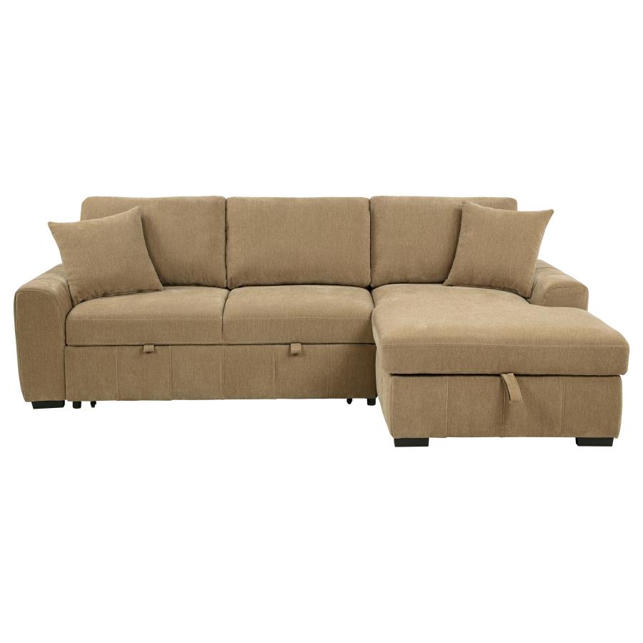 Pastrana Upholstered Sleeper Sectional Sofa RAF Chaise Camel view 7