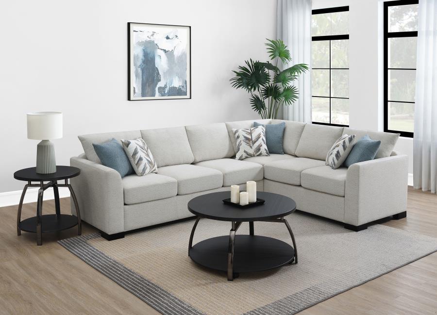 Ashford Chenille Upholstered Sleeper Sectional Sofa Greige view 2