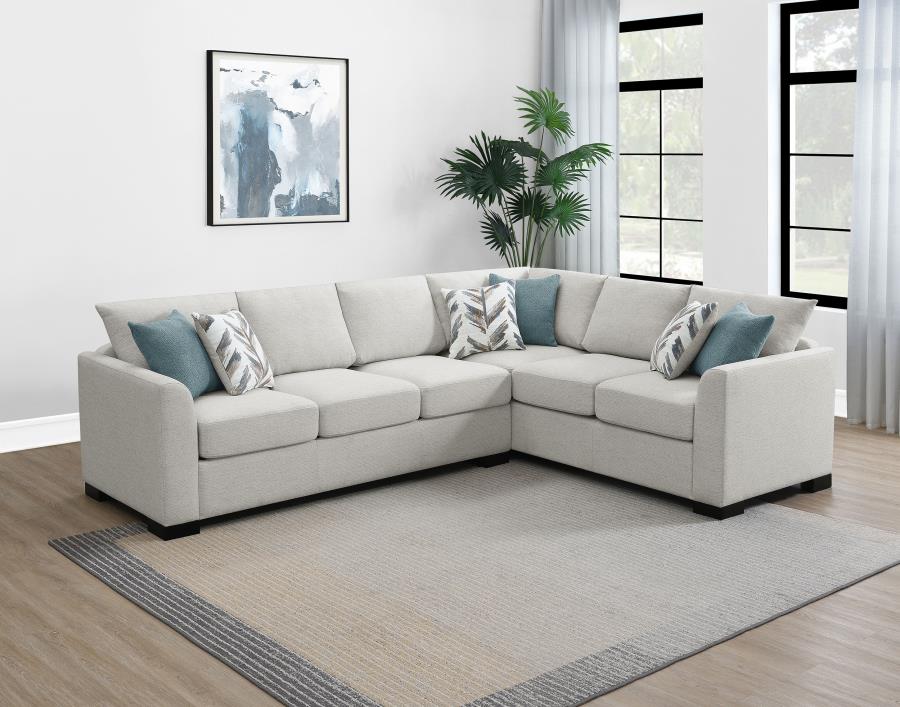 Ashford Chenille Upholstered Sleeper Sectional Sofa Greige view 4
