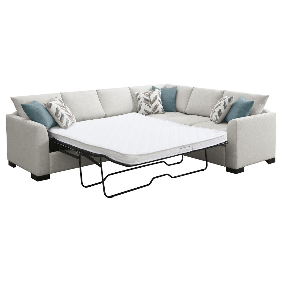 Ashford Chenille Upholstered Sleeper Sectional Sofa Greige view 5