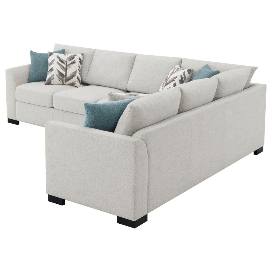 Ashford Chenille Upholstered Sleeper Sectional Sofa Greige view 7