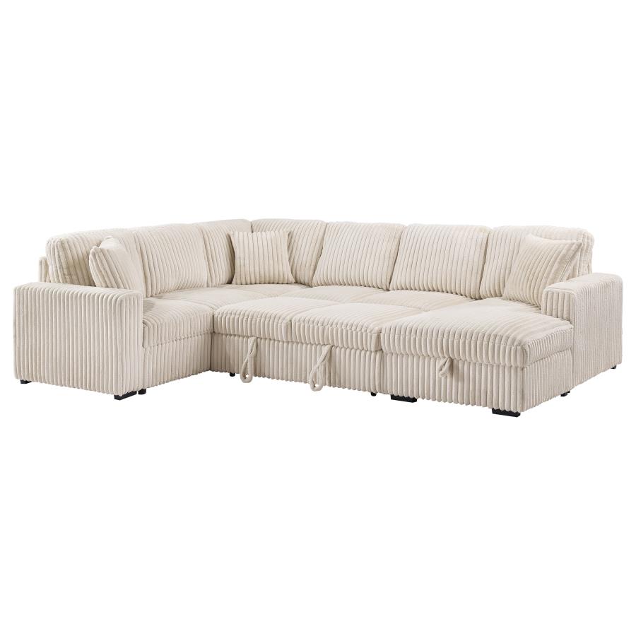 Devonshire Sleeper Sectional Sofa Storage Chaise Camel view 7