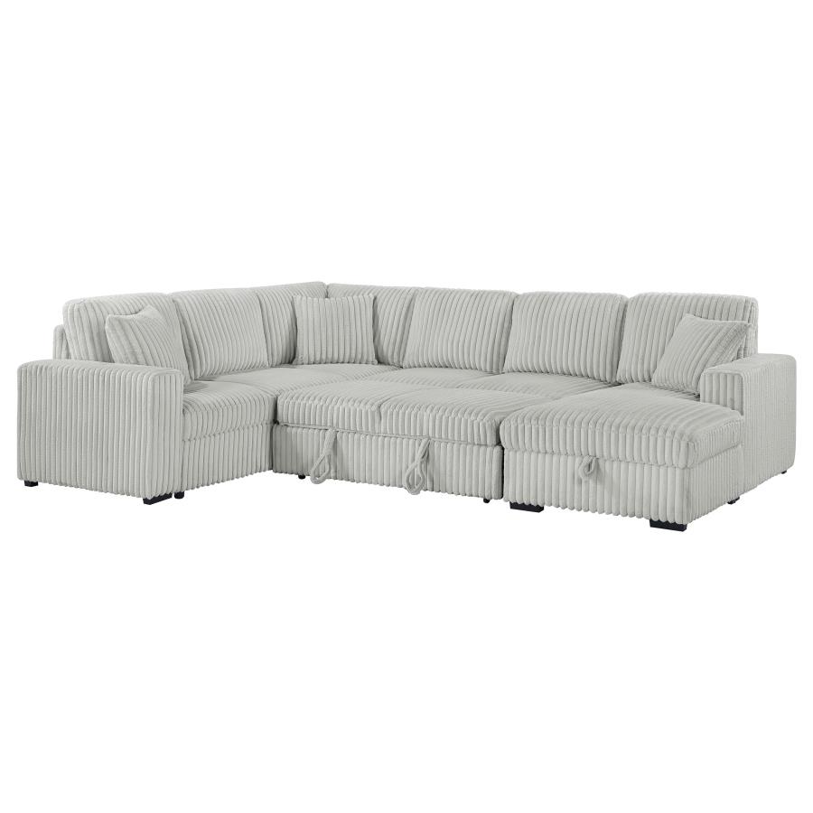 Devonshire Sleeper Sectional Sofa Storage Chaise Grey view 7