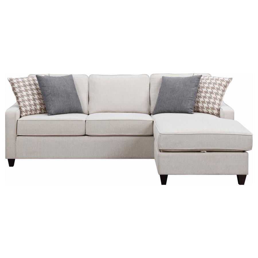 Mcloughlin Upholstered Sloped Arm Sectional Sofa Platinum view 3