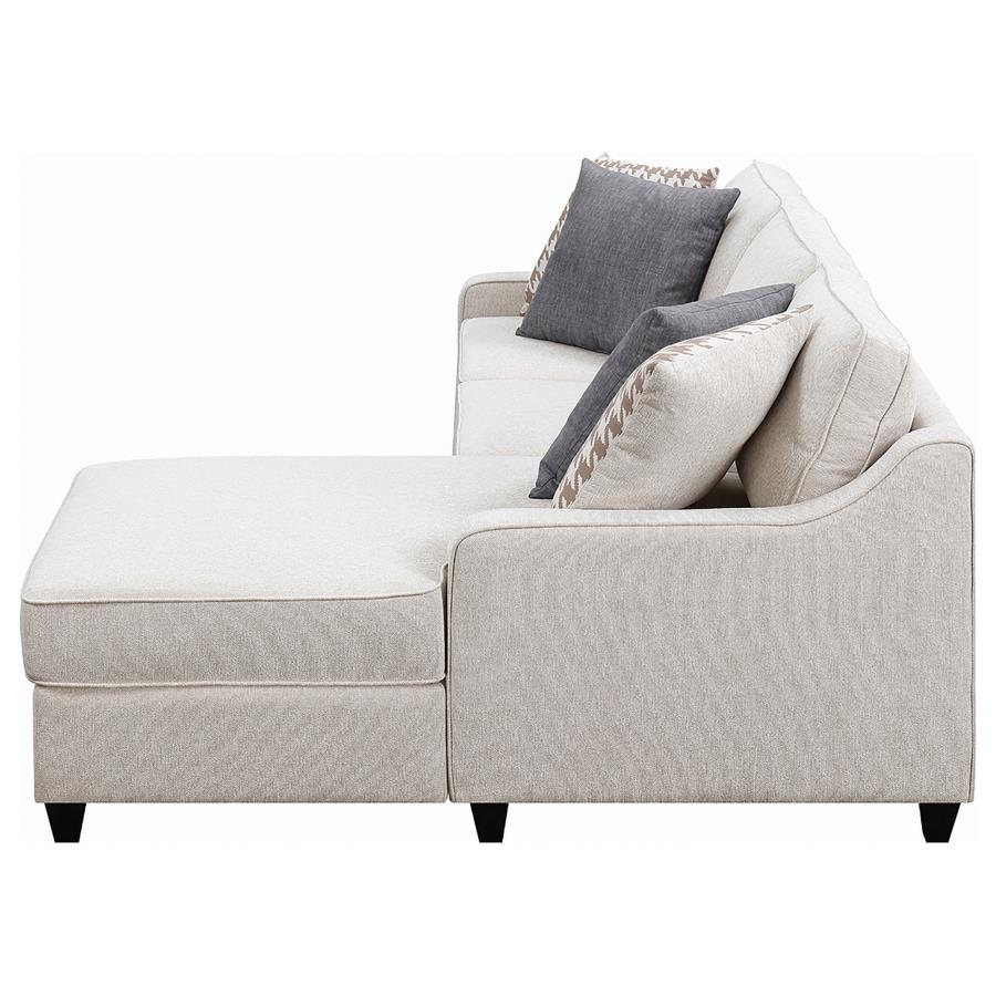 Mcloughlin Upholstered Sloped Arm Sectional Sofa Platinum view 4