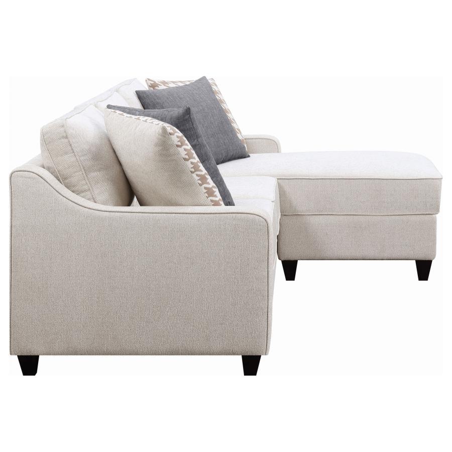 Mcloughlin Upholstered Sloped Arm Sectional Sofa Platinum view 6