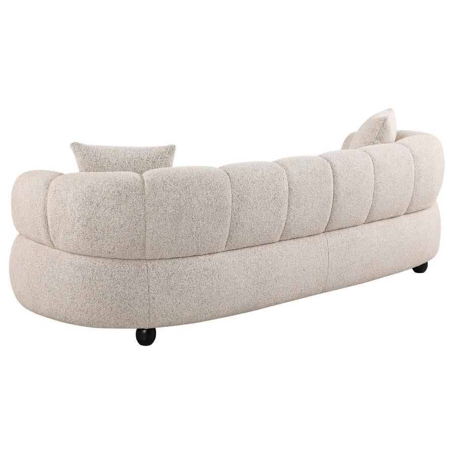 Whitney Contemporary Channel Tufted Woven Fabric Upholstered Sofa Set view 3