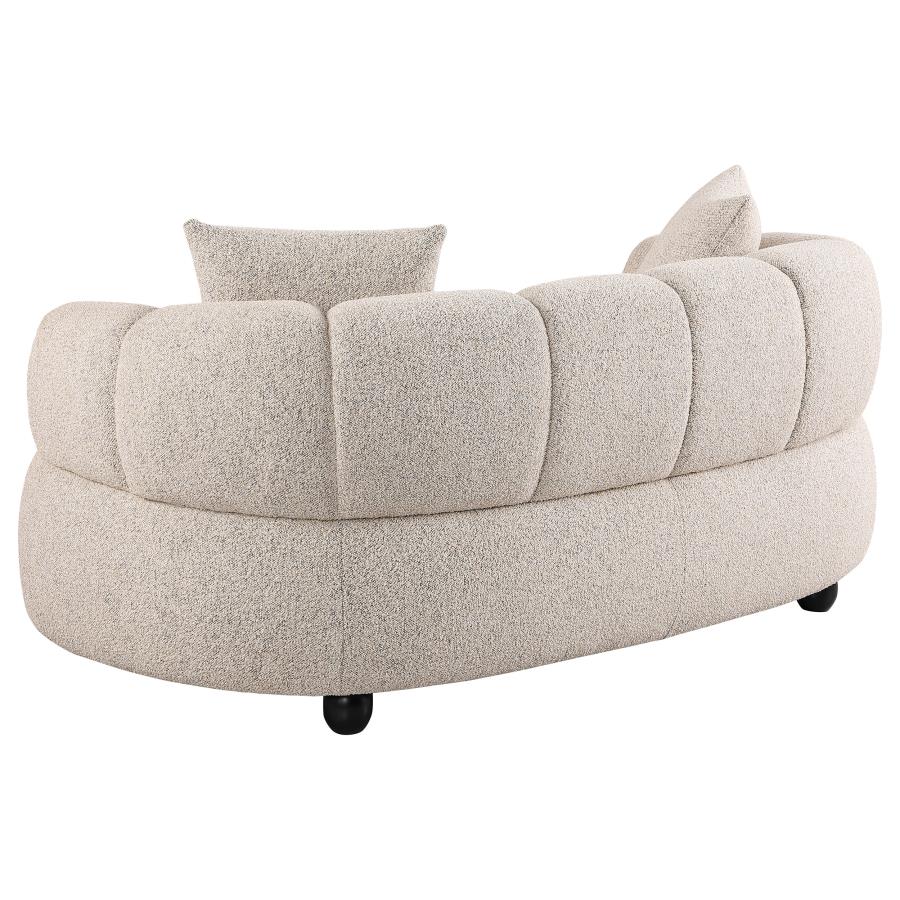 Whitney Contemporary Channel Tufted Woven Fabric Upholstered Sofa Set view 5