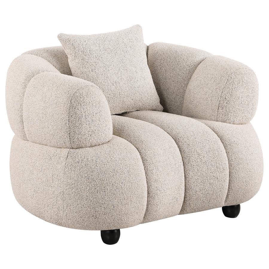 Whitney Contemporary Channel Tufted Woven Fabric Upholstered Sofa Set view 6