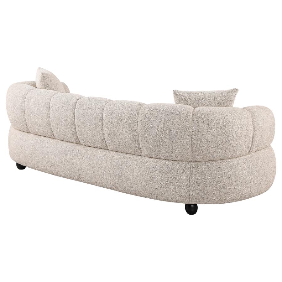 Whitney Contemporary Channel Tufted Woven Fabric Upholstered Sofa view 6