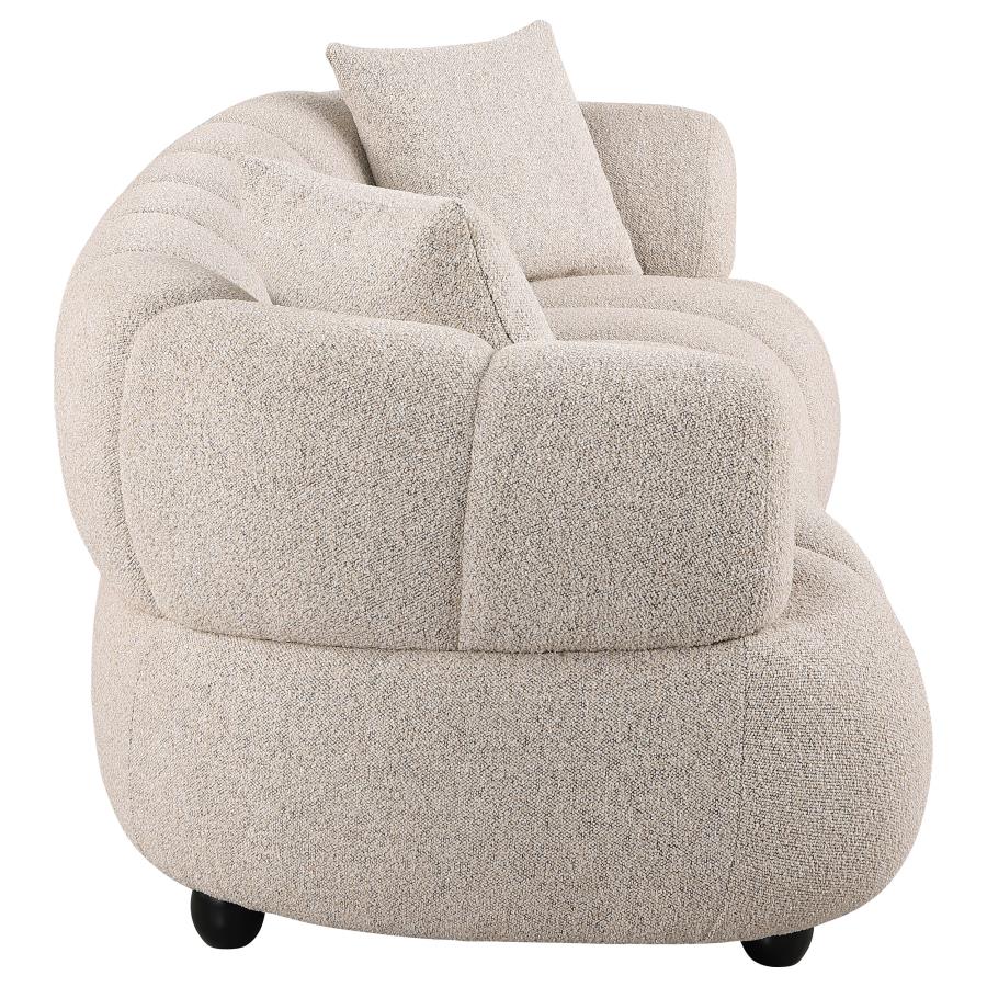Whitney Contemporary Channel Tufted Woven Fabric Upholstered Sofa view 7