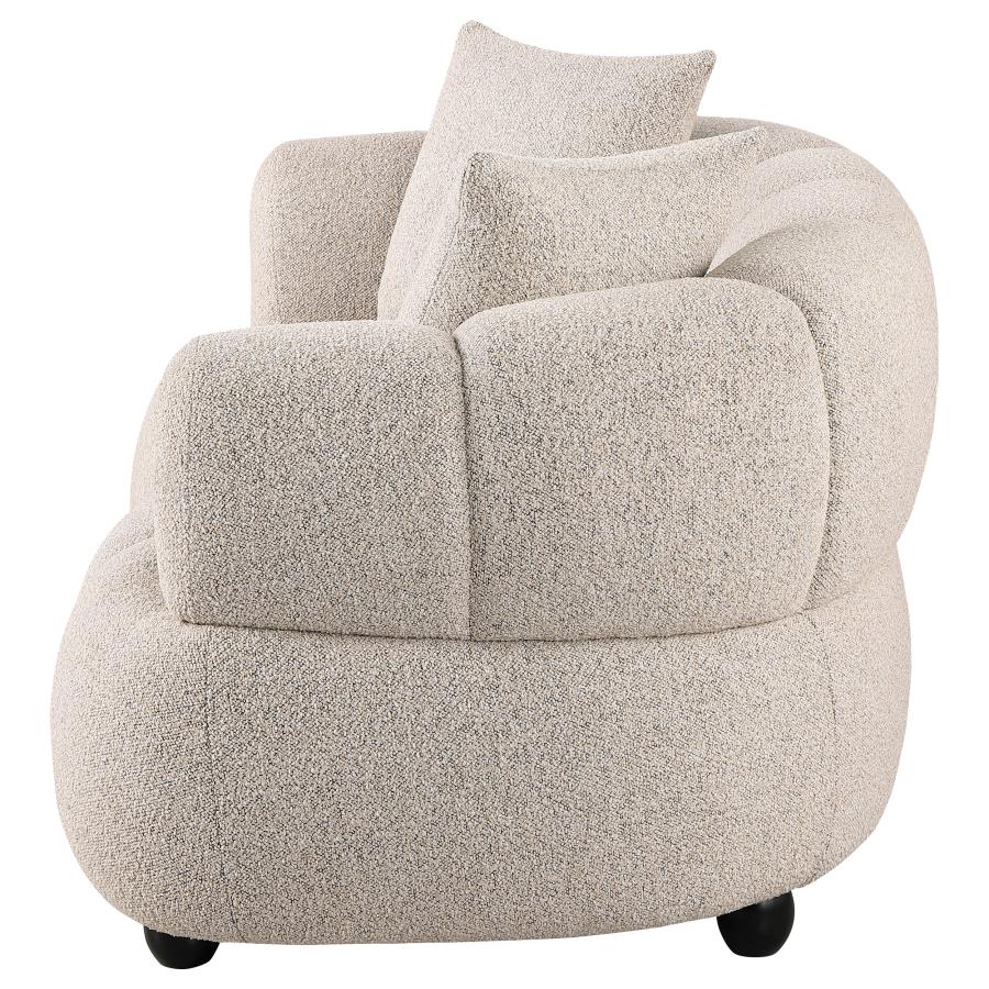 Whitney Contemporary Channel Tufted Woven Fabric Upholstered Loveseat view 4