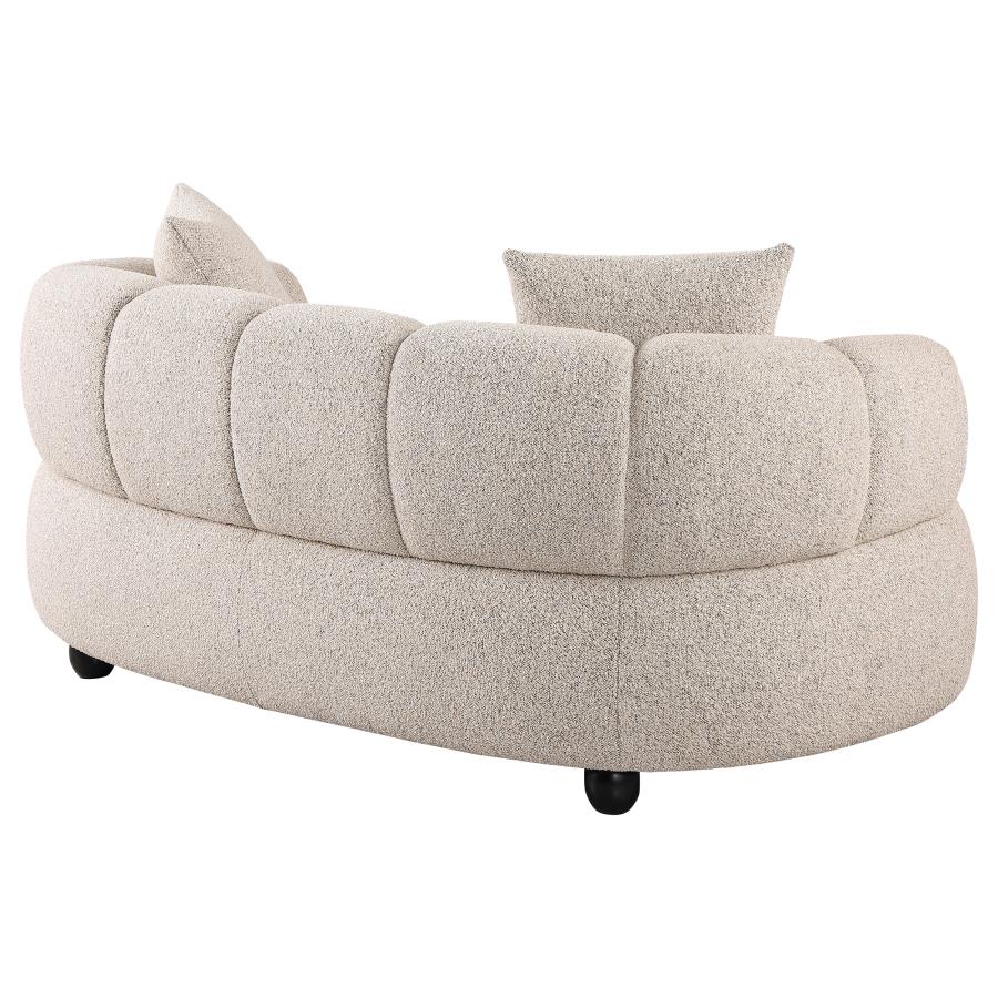 Whitney Contemporary Channel Tufted Woven Fabric Upholstered Loveseat view 6