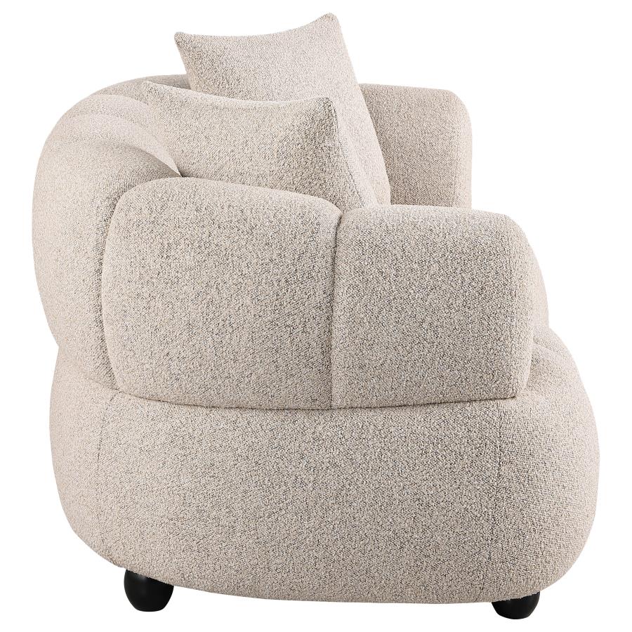 Whitney Contemporary Channel Tufted Woven Fabric Upholstered Loveseat view 7