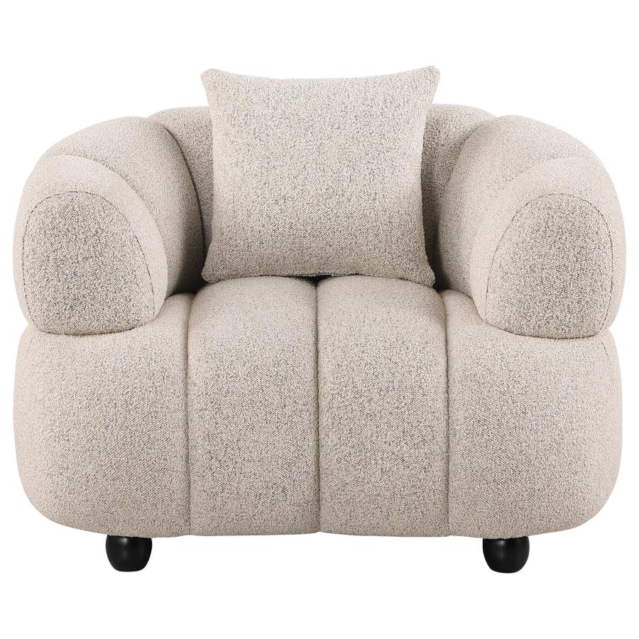 Whitney Contemporary Channel Tufted Woven Fabric Upholstered Accent Chair view 2