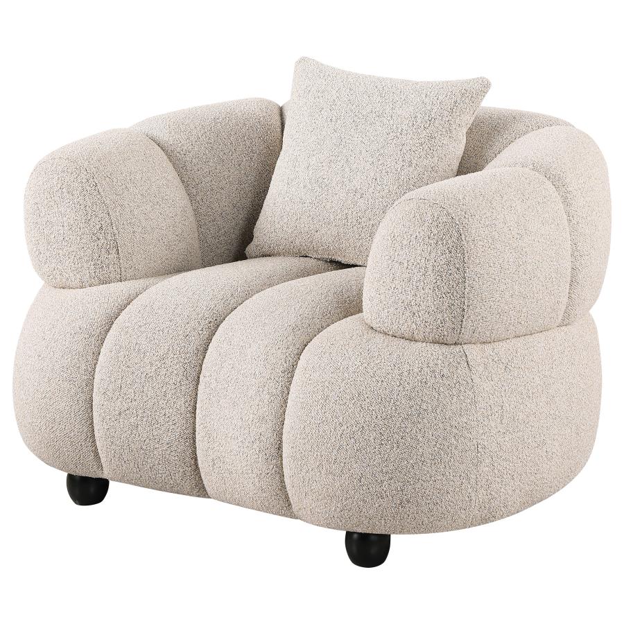 Whitney Contemporary Channel Tufted Woven Fabric Upholstered Accent Chair view 3