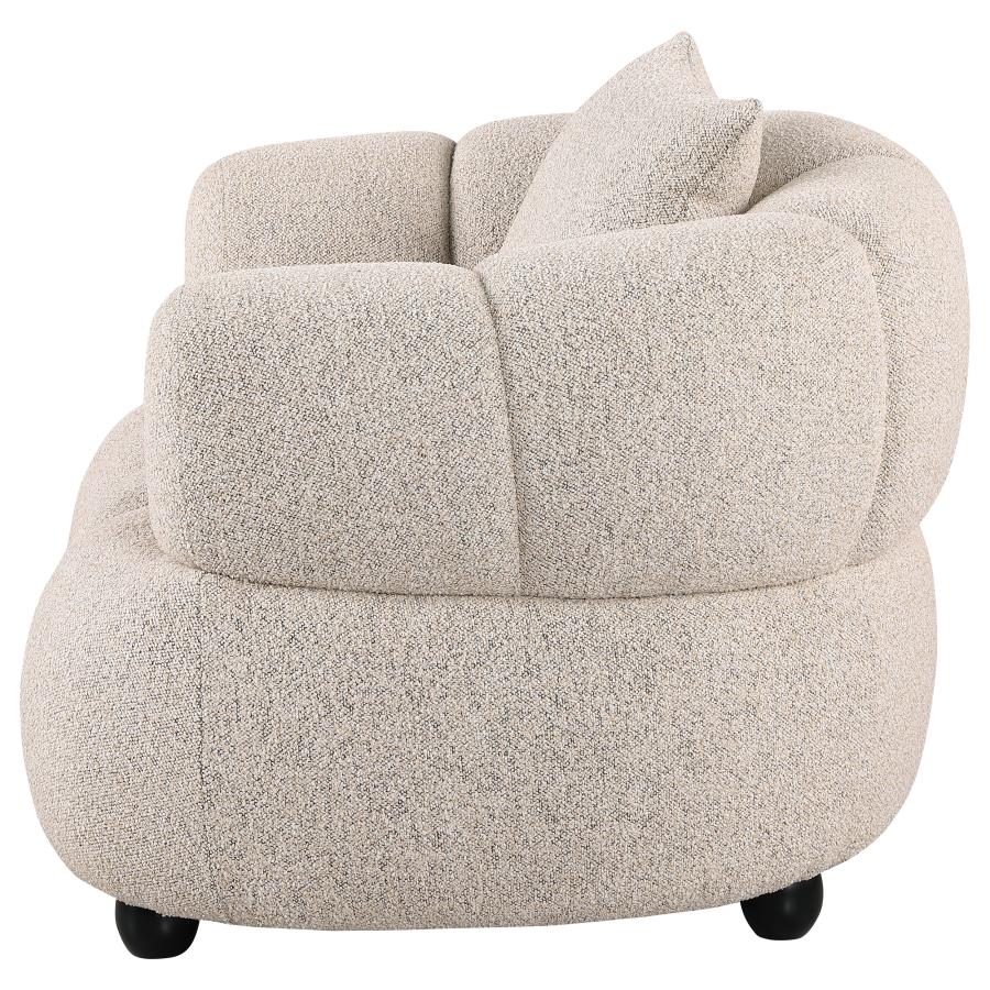 Whitney Contemporary Channel Tufted Woven Fabric Upholstered Accent Chair view 4