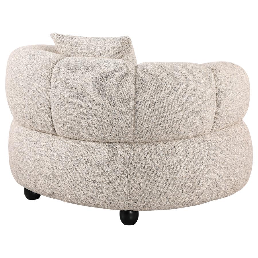 Whitney Contemporary Channel Tufted Woven Fabric Upholstered Accent Chair view 6