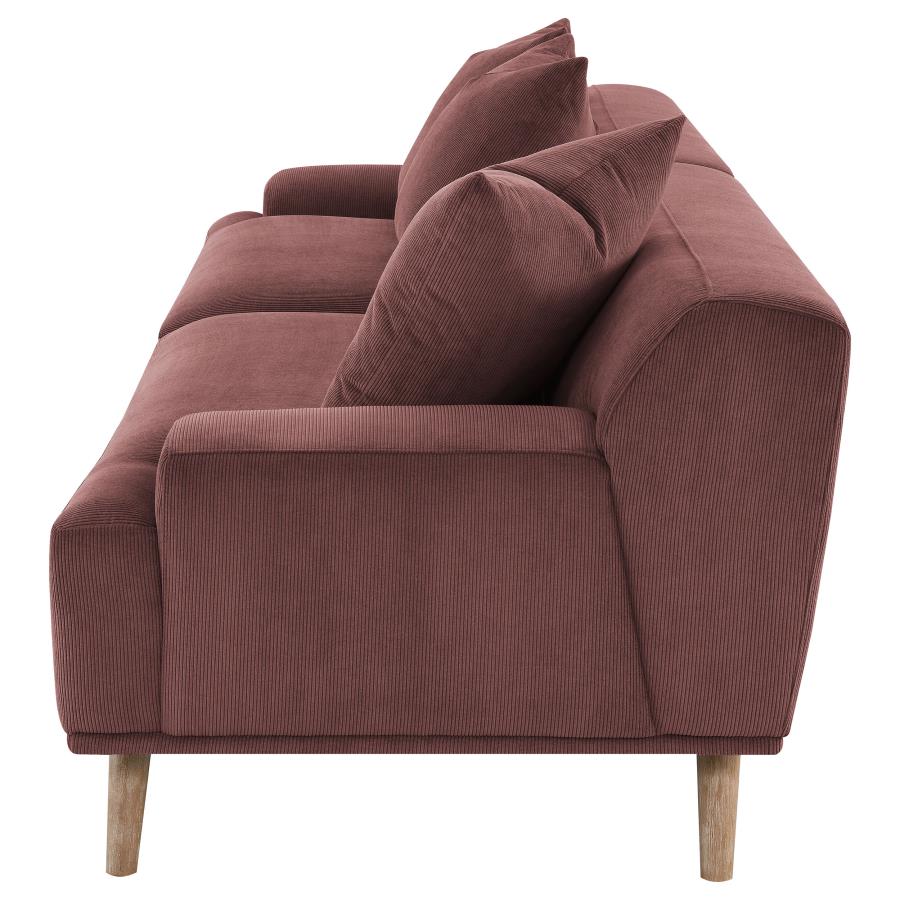 Elizabeth Corduroy Upholstered Extra Long Sofa Wine Red view 5