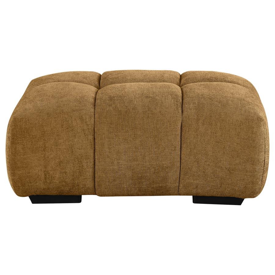 Camacho Rectangular Upholstered Tufted Ottoman Amber view 3