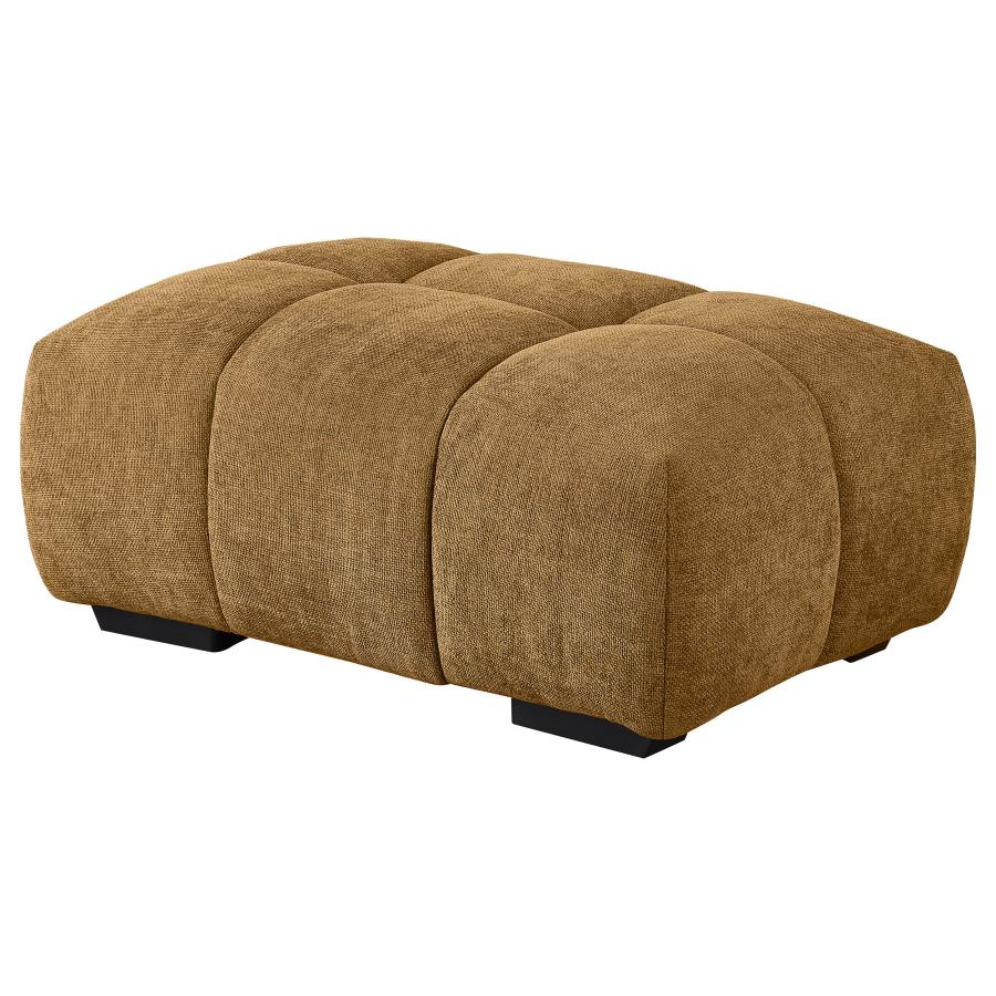 Camacho Rectangular Upholstered Tufted Ottoman Amber view 4