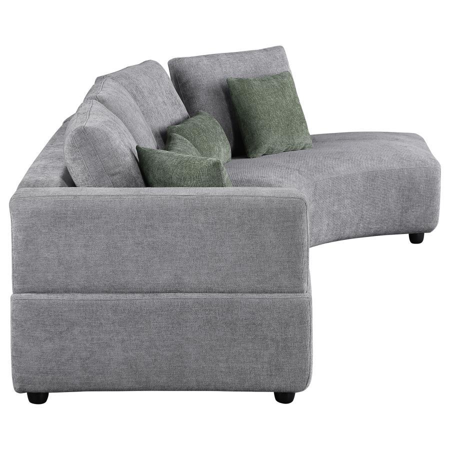 Toscano 134-inch Upholstered Sectional Sofa Grey view 5
