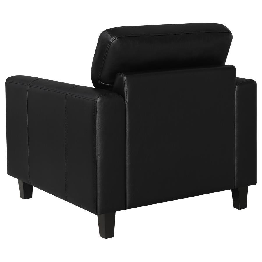 Scotland Faux Leather Upholstered Track Arm Chair Black view 6